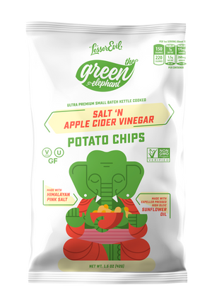 Lesser Evil - GREEN ELEPHANT Salt & Apple Cider Vinegar Chips (24/28gm)